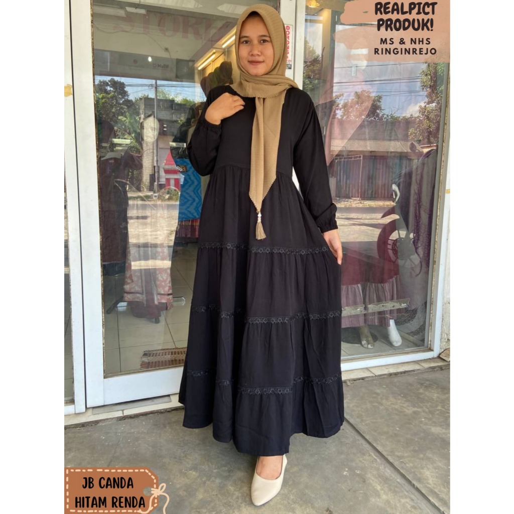 GAMIS HITAM DEWASA / GAMIS RAYON POLOS / GAMIS RAYON / GAMIS HITAM / GAMIS LENGAN BALON / GAMIS POLO