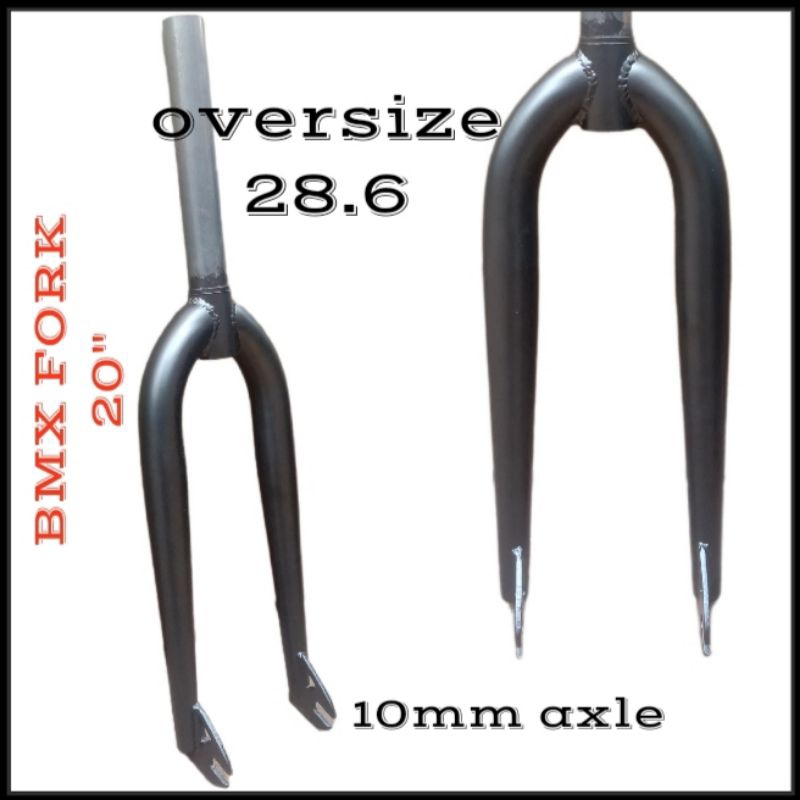 Fork BMX oversize 28.6 sepeda 20 besi hitam