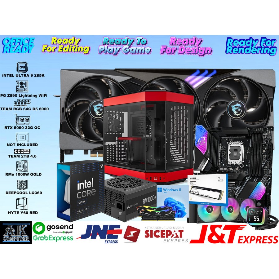 PC GAMING iNTEL CORE ULTRA 9 285K feat RTX 5090 32GB + RAM 64GB D5 + NVME 2TB 4.0 | PC EDITING | PC 