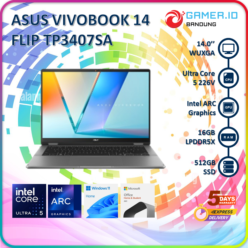 ASUS VIVOBOOK 14 FLIP TP3407SA ULTRA 5 226V 16GB 512GB 14" WUXGA OLED