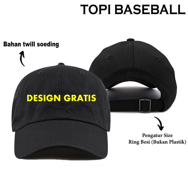 Topi bordir request design logo sendiri