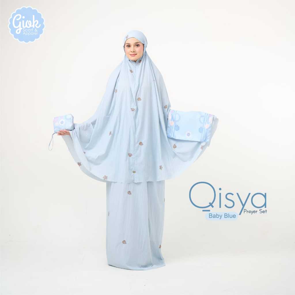Qisya Prayer Set by Giok Scarf - Mukena Bordir Warna Pastel Lebaran