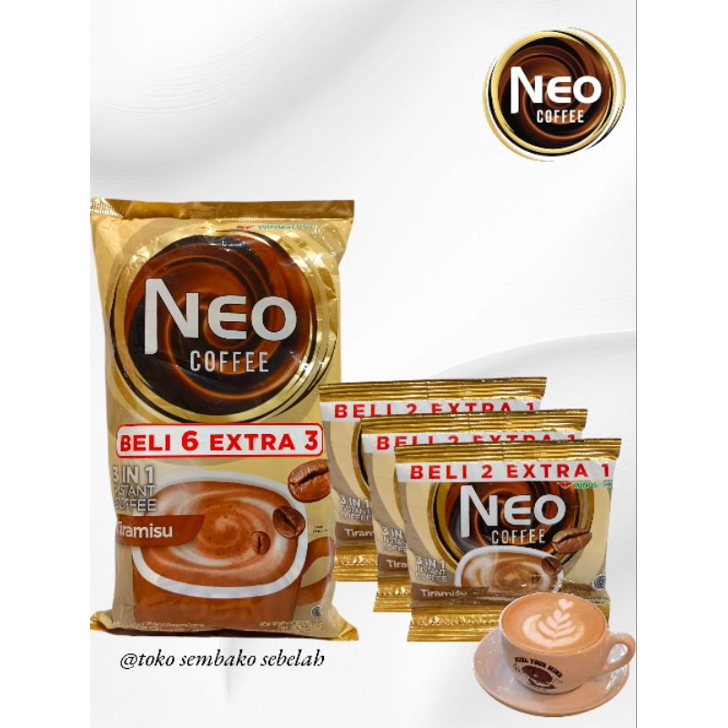 

Neo Coffee Tiramisu 3in1 || Kemasan 20gr 6+3