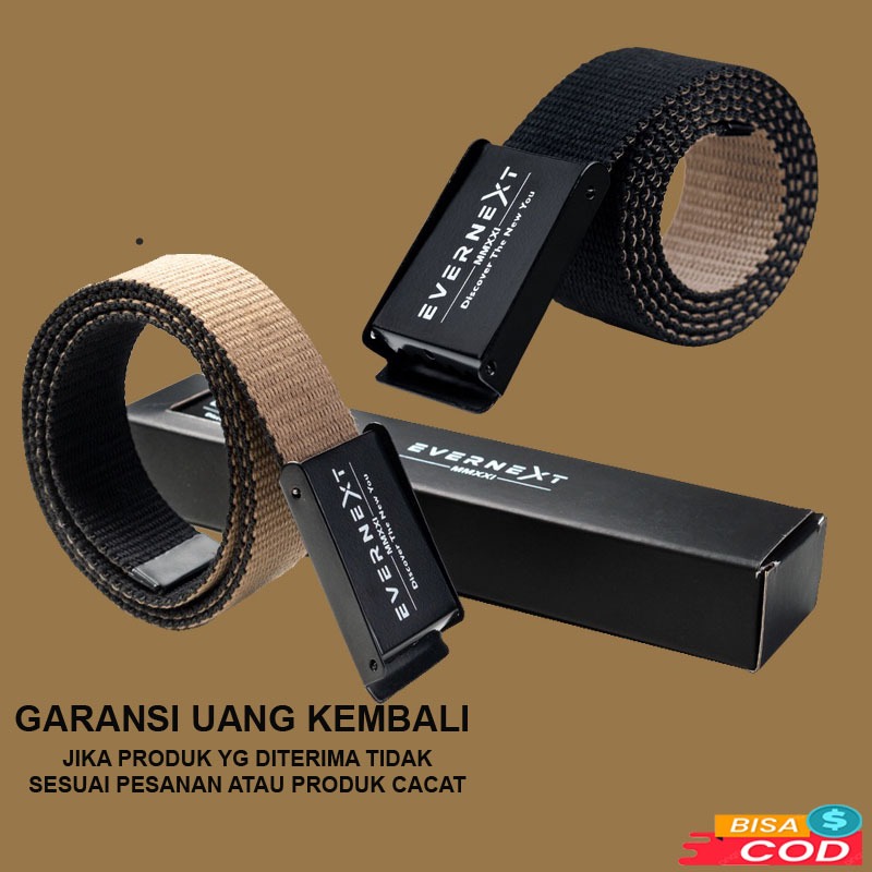 Promo Sabuk ikat pinggang pria bisa bolak balik 2 sisi kualitas distro eksport bahan nylon kanvas hi