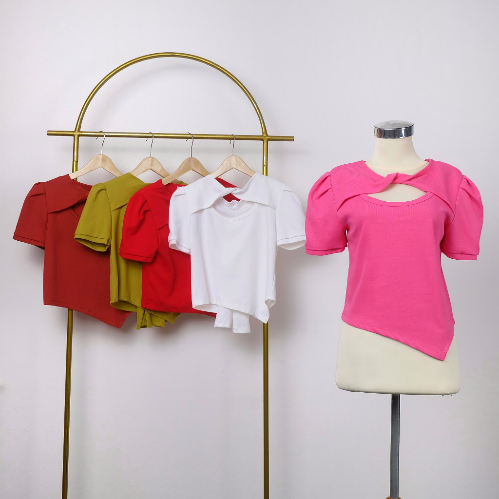 [ NOVEMBERS STORE ] Atasan wanita kaos fashion lengan pendek free deker Allsize