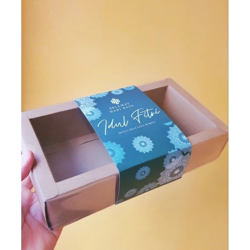 

( 5 Pcs ) Box Mika Lebaran Ukuran 22x11x6 Free Belt Idul Fitri Dus Brownis Lapis Legit Tebal