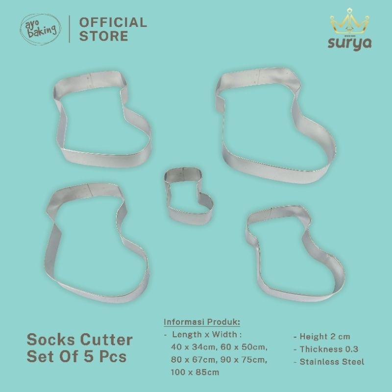 

SURYA Cetakan Natal Kaus Kaki | Socks Cutter Set of 5 Pcs