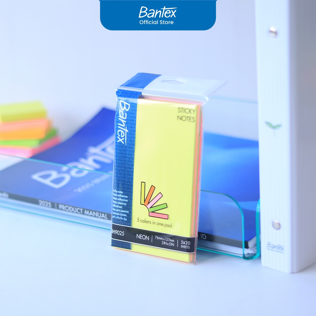 

Bantex Sticky Note Polos 5 Warna Tebal dan Tahan Lama BH9025