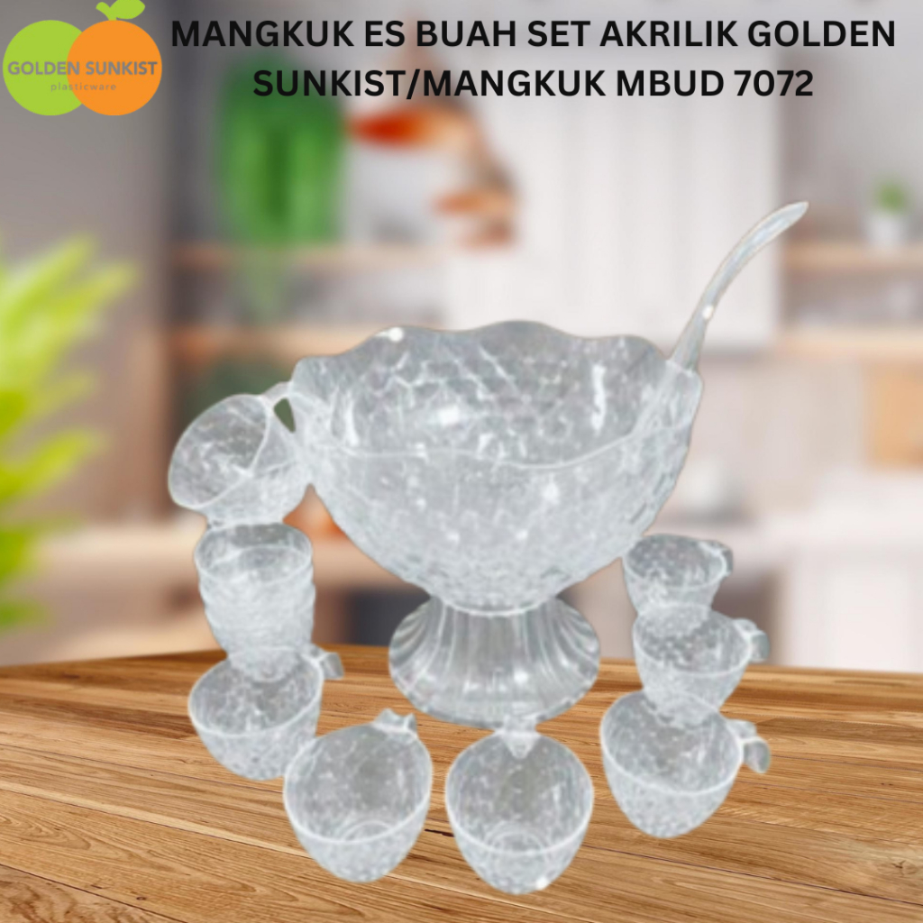 Mangkok Sop Buah Tempat Es Buah Set Gelas Golden Sunkist