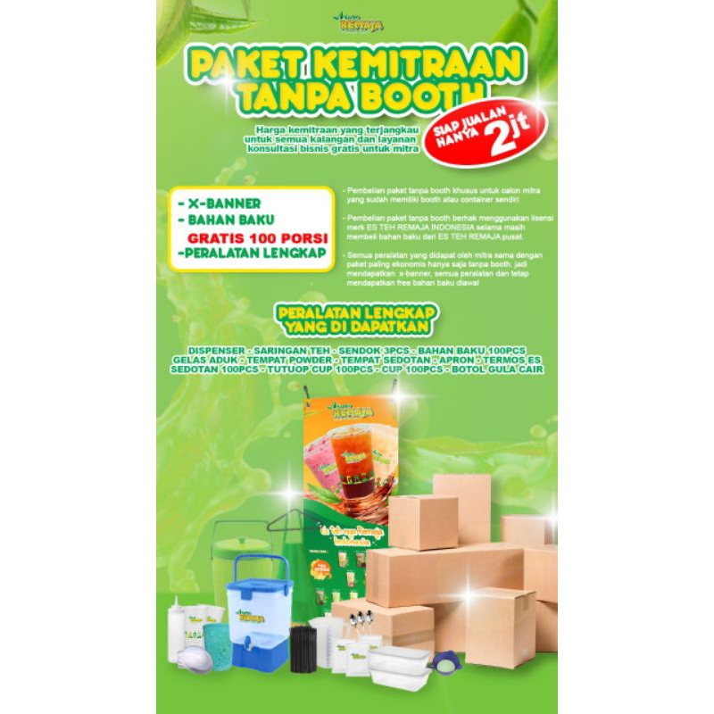 Paket Tanpa Booth Es Teh Remaja Khusus Kak Hasnawati - pasang kayu