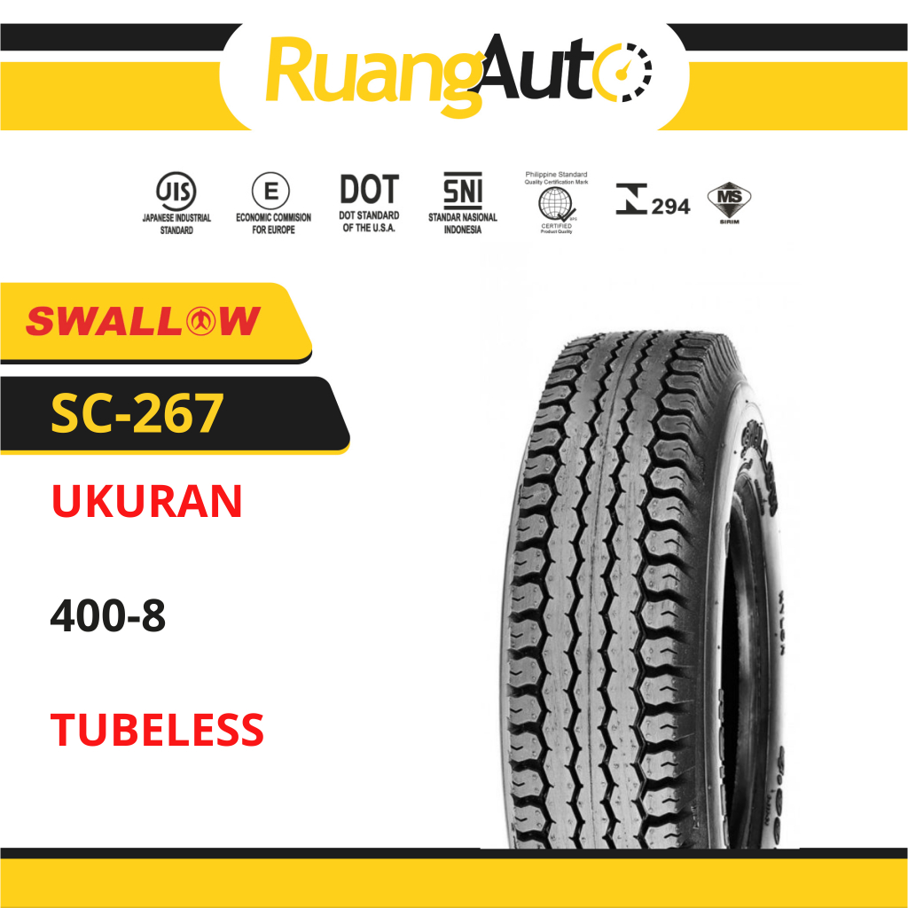 BAN MOTOR RING 8 TUBETYPE | VESPA | MOTOR VESPA | SWALLOW S-267 UKURAN 400 RING 8 |