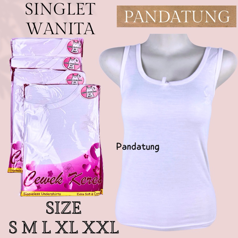 kaos dalam singlet tanktop kamisol baju pakaian wanita perempuan cewek ukuran S M L XL XXL 3L 2XL de