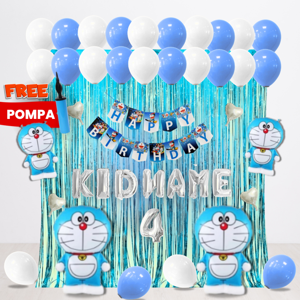 DORAEMON SET DEKOR ULANG TAHUN ANAK/ DEKORASI ULTAH ANAK