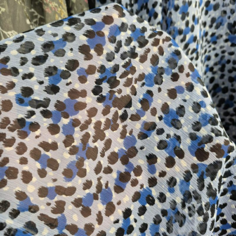 KAIN SIFON KRINGKEL MOTIF MACAN - KAIN SIFON MOTIF LEOPARD - BAHAN KAIN MOTIF MACAN HARGA/0,5M