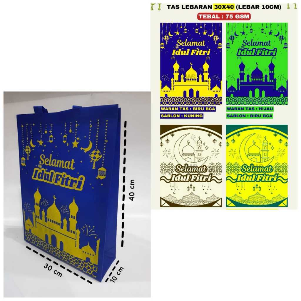 

Tas Spundbond Idul Fitri 30x40CM / Tas Kantong Kain Goodie Bag Parcel Murah Bingkisan Lebaran WARNA RANDOM !!