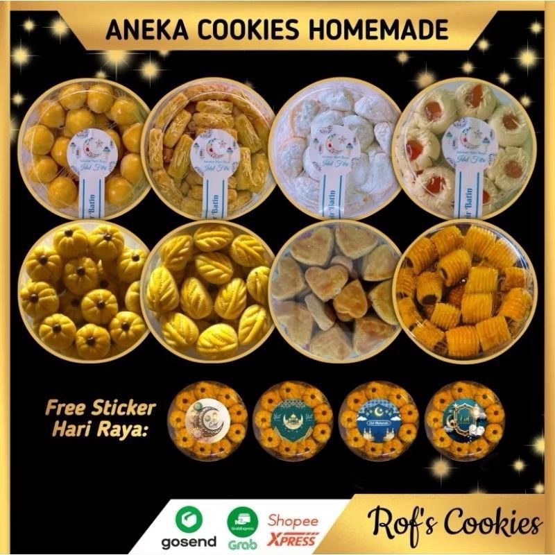 

Aneka Kue Kering Cookies Premium 500 gram | Nastar Kastengel Putri Salju Thumbprint