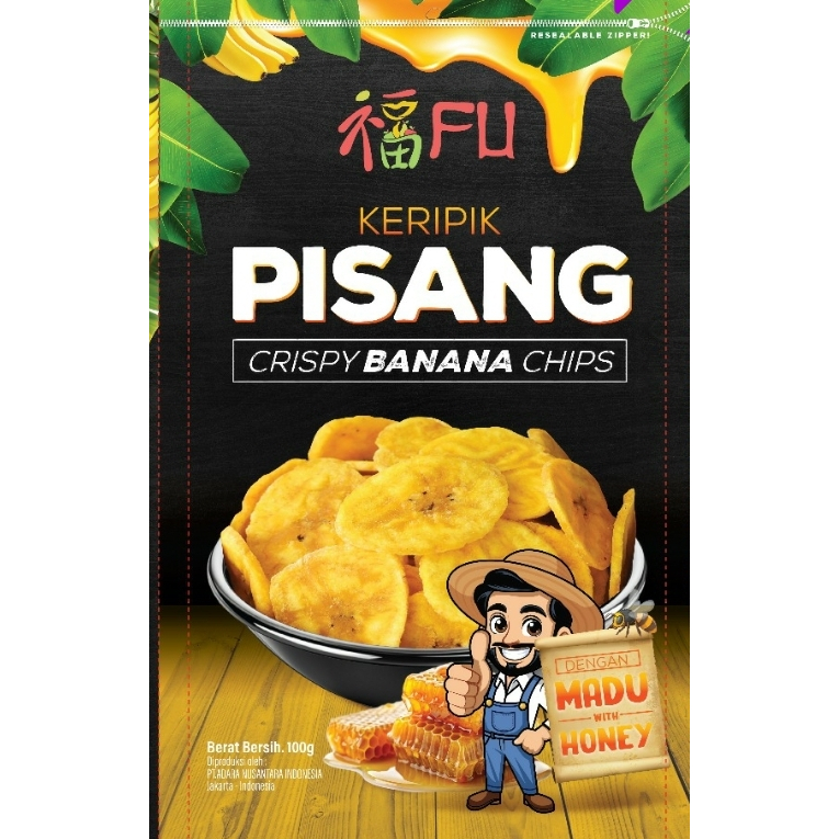 

keripik pisang rasa madu kualitas export -100gr / crispy banana chips with honey export quality - 100 gr