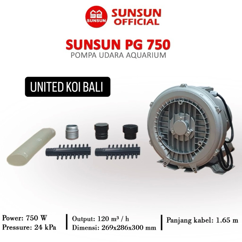 RING BLOWER SUNSUN PG750PG 750AERATOR KOLAM - POMPA UDARA SUPPLY UDARA UNTUK KOLAM TAMBAK 750watt