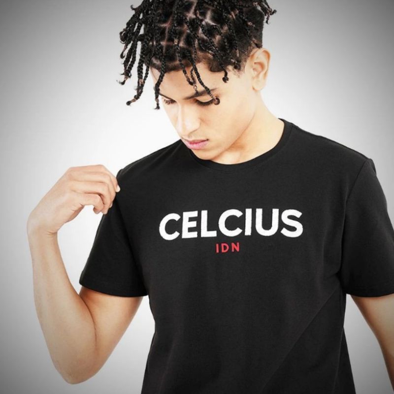 Celcius Idn Simple Tshirt Hitam Kaos Distro Pria Wanita