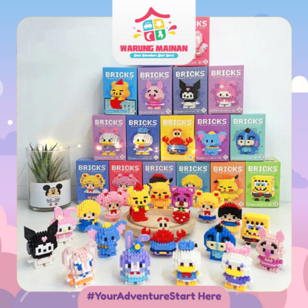 [WARUNGMAINAN] [LG23] Nano Block Model Karakter Kartun Mainan Balok Edukasi Anak DIY Bricks Mini