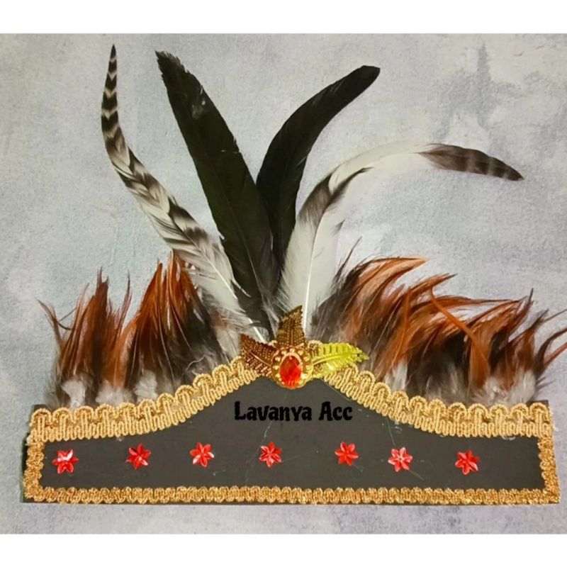 Mahkota topi Bulu Dayak Papua/Kalimantan untuk anak dan dewasa/Karnaval/Pentas seni