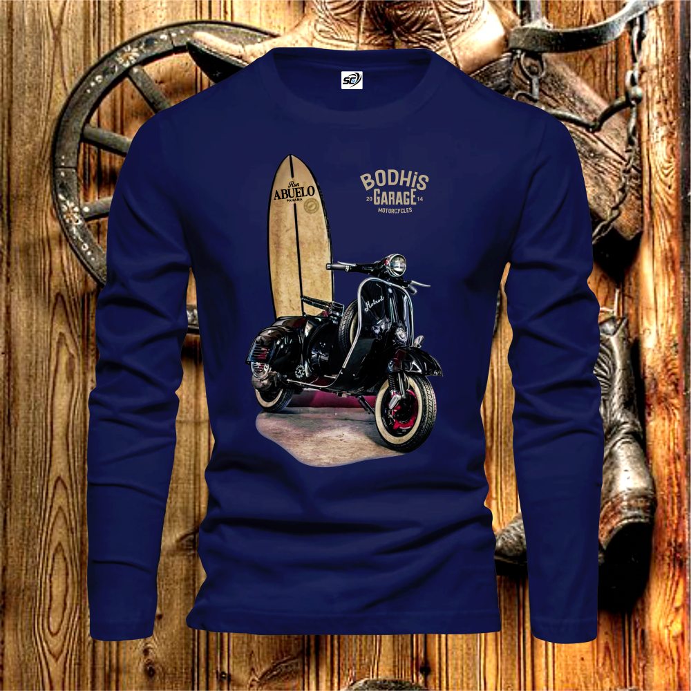 IK Kaos Vespa Lengan Panjang,TVBG,Kaos Digital Printing.Atasan Lengan Panjang,Kaos Lengan Panjang