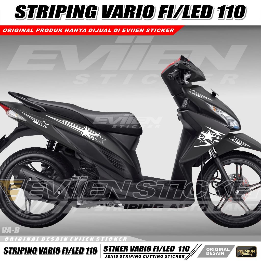 STIKER STRIPING MOTOR VARIO 110 FI / VARIO LED 110 CUTTING STICKER MOTIF BINTANG VA-B