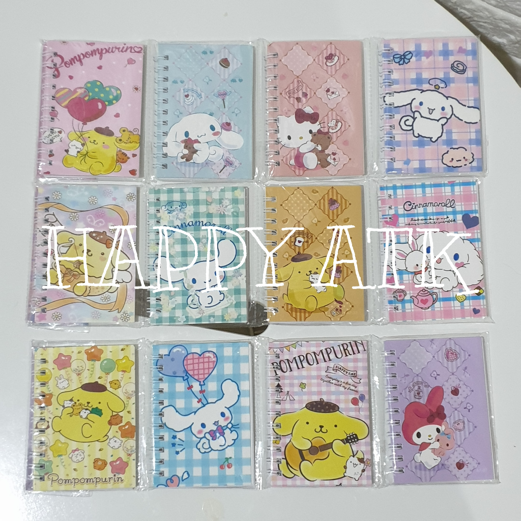 

(PER 4PCS) NOTE MINI / NOTE BOOK MINI RENTENG SANRIO CINNAMONROLL MY MELODY HELLO KITTY LUCU