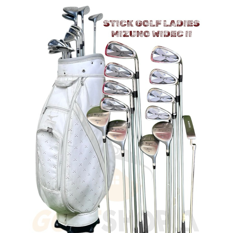 Stick Golf Ladies Mizuno Widec II Shaft Graphite Fullset Bag Golf Second Original - Set Stick Golf L