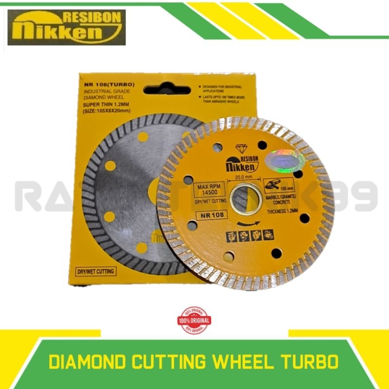 NIKKEN diamond wheel turbo 4" / pisau potong granit nikken resibon turbo
