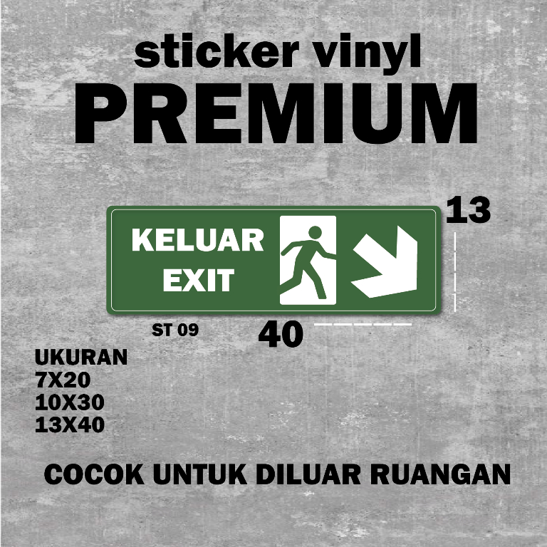 

PDFtek - Stiker Vynil PREMIUM Jalur Exit Dan Keluar Arah Serong Kanan Bawah Sticker Petunjuk Arah Jalur Keluar Exit