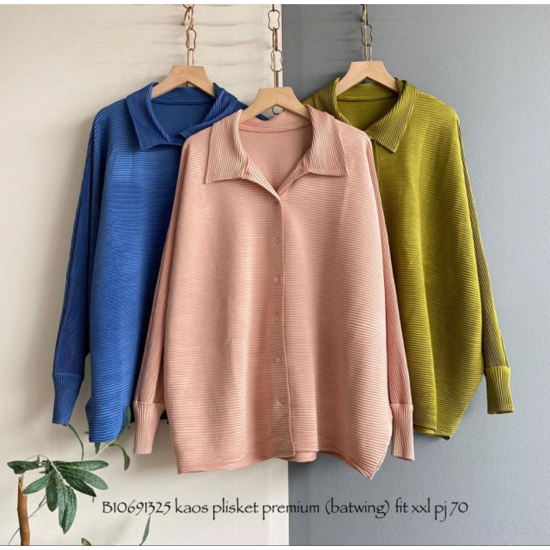kaus plisket busui batwing import/atasan wanita best seller import