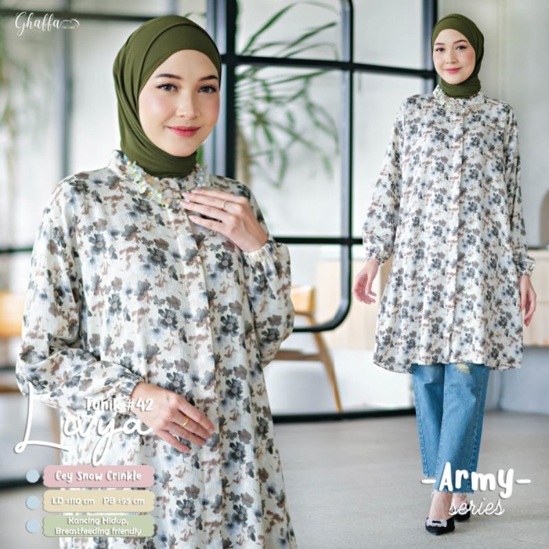 SISOL - LIVYA TUNIK #42 MOTIF DEWASA ORI GHAFFA THE LABEL - Baju Atasan Cewek Bahan Cey Snow Cringkl