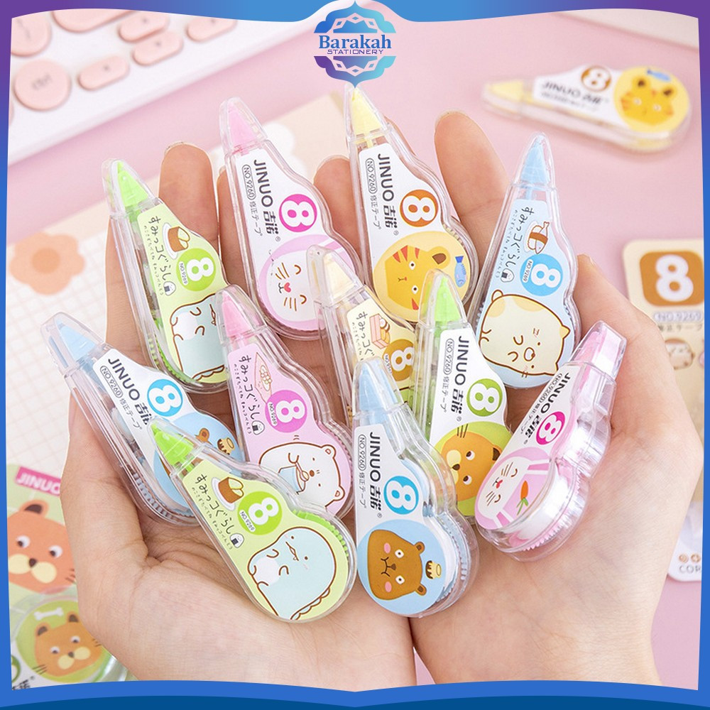

Tipex Roll Kertas Perlengkapan Anak Sekolah Karakter Hewan / Tipe-X Kertas Mini Lucu / Correction Tape Students Pita Koreksi Import Barakah Stationery A75