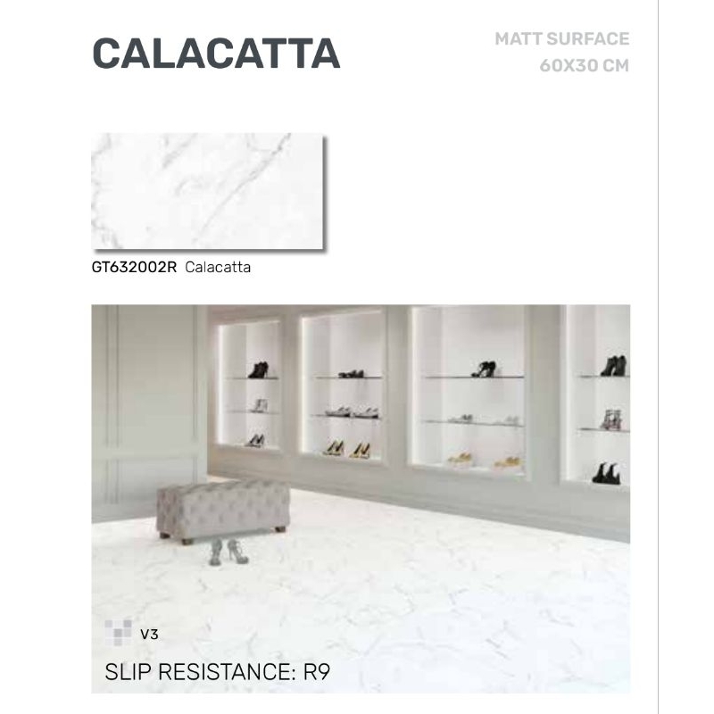 Roman Granit Calacatta 60x30 matt surface granit lantai dinding tembok indoor