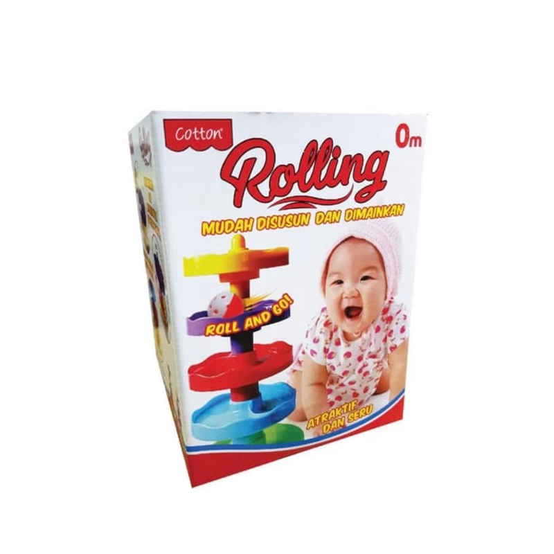 Mainan Bayi Balita Cotton Rolling / Mainan Edukasi Rolling Ball - Cotton Rolling