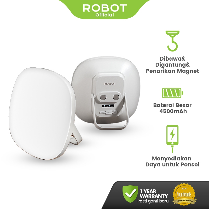 ROBOT Outdoor Multifunction Camping Light Lamp 4500mAh with Dual Magnet Lampu Genggam Gantung Darura