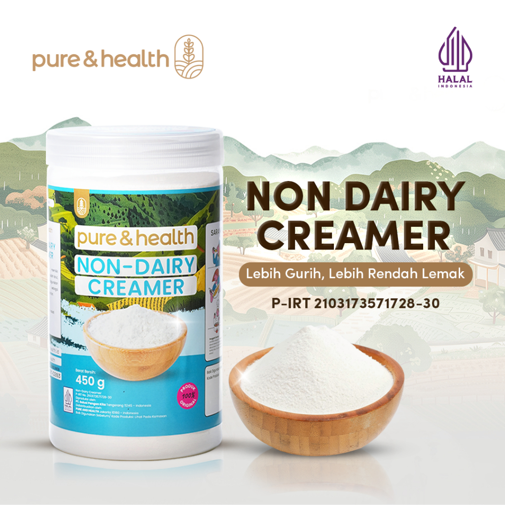 

Non Dairy Creamer 450 gram Pure and Health - Krimer Nabati Pengganti Susu Santan Krimer Natural