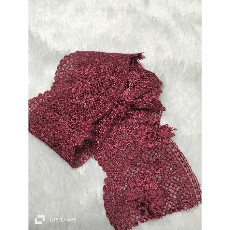 renda bordir bunga lebar 7cm