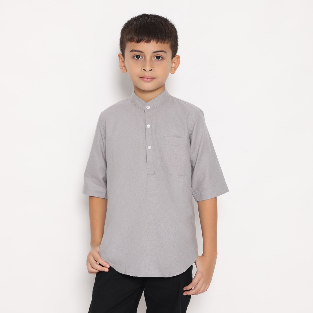 Dancus Kemeja Koko Pakistan Anak / Koko Kurta Anak Warna Abu OLRM259