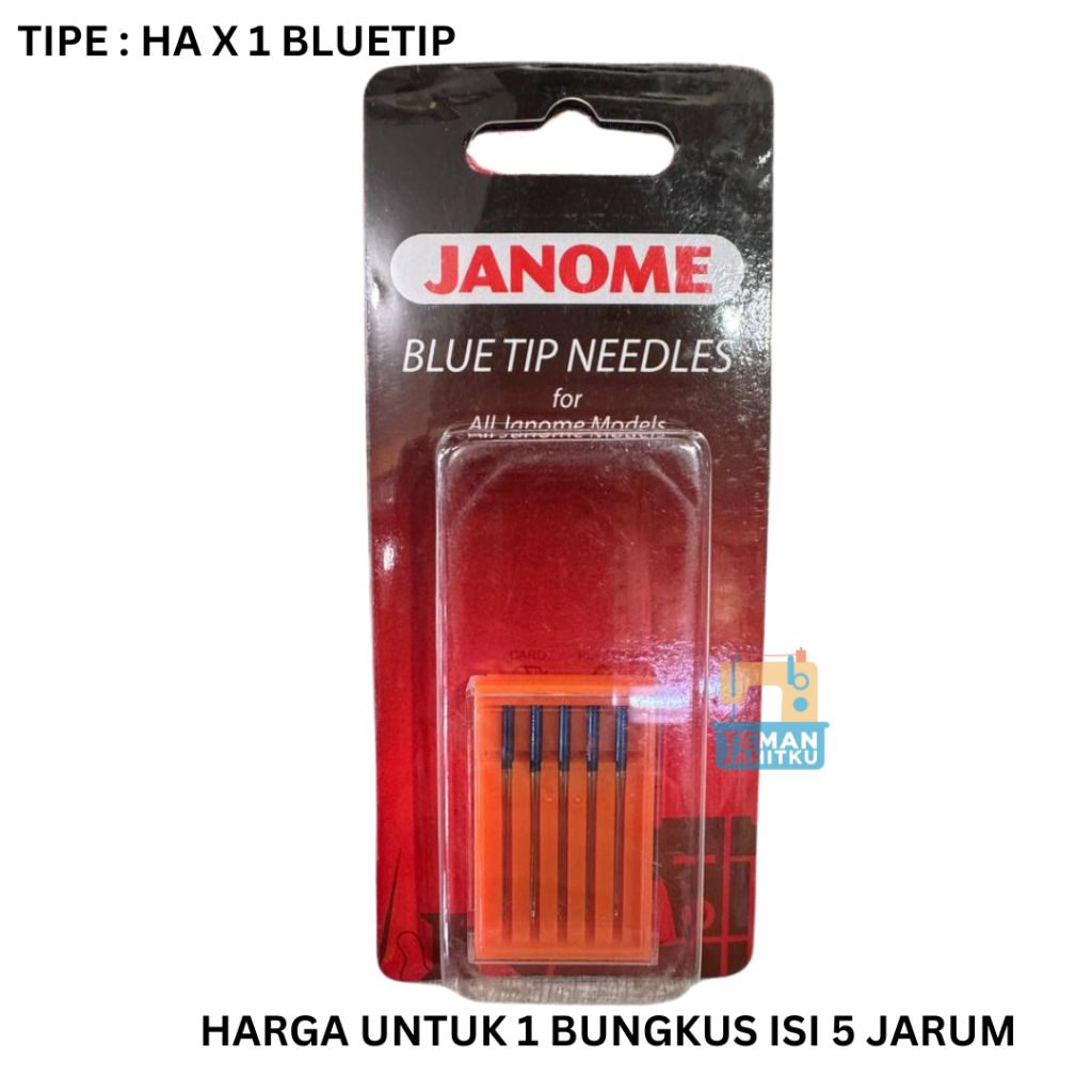JARUM JAHIT KAOS ORIGINAL JANOME ( BLUE TIP NEEDLES )