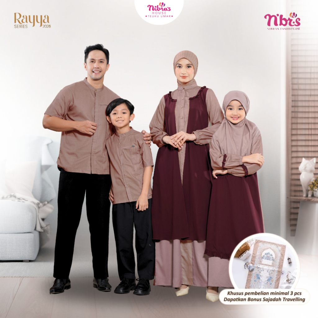 Sarimbit Keluarga Baju Lebaran Seragam Keluarga Lebaran Nara Rose Taupe Sarimbit Baju Hari Raya Orig