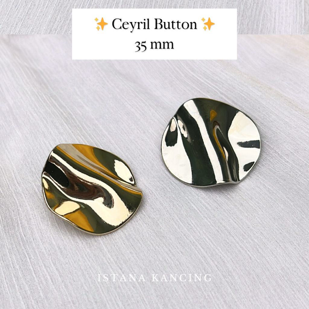 MLKU Kancing Mewah Ceyril Button Aksesoris Kancing Besar 35mm Unik Fancy Blazer Blouse Jas Mewah