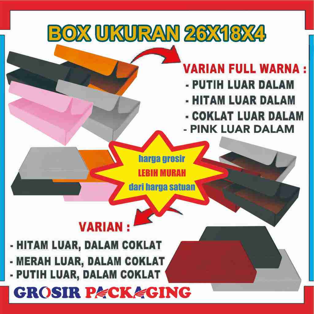 

Box 26x18x4 Cm / Box Lipat Depan / Kadus Polos