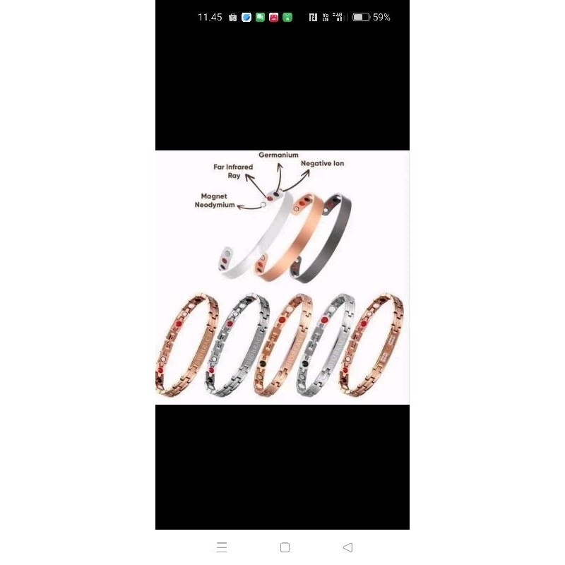 BIOBRACE CHAIN 100% ORIGINAL HWI/GELANG KESEHATAN/GELANG TERAPI KESEHATAN/GELANG ANTI RADIASI