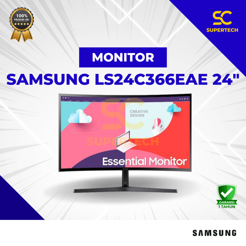 MONITOR LED SAMSUNG CURVED 24 INCHI 24" 24Inch Curve LS24C366EAE