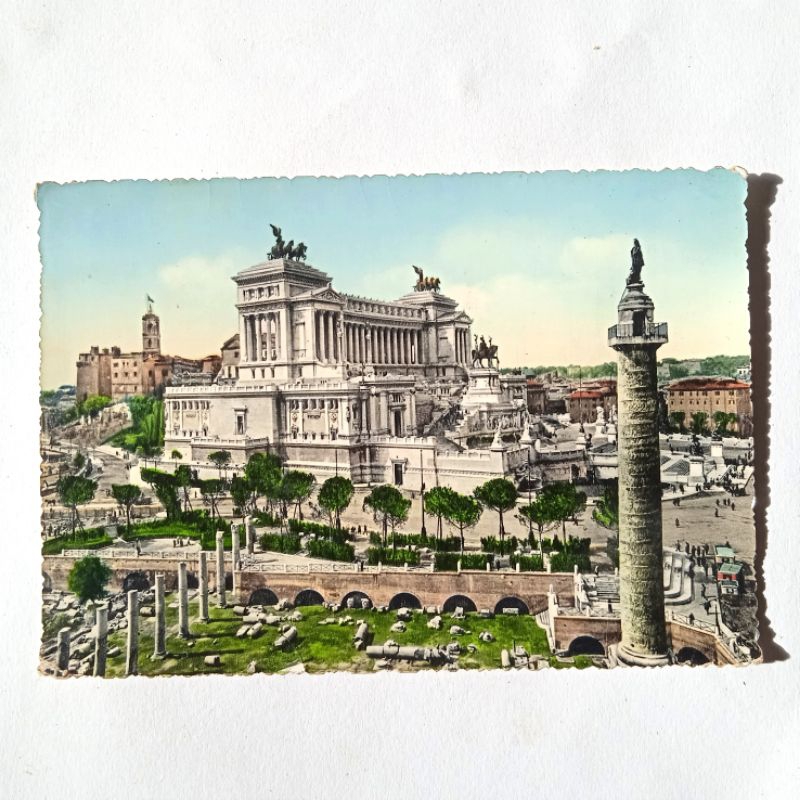 

Antik Kartu Pos Eropa Italia Roma Monumen Vittorio Original Utuh