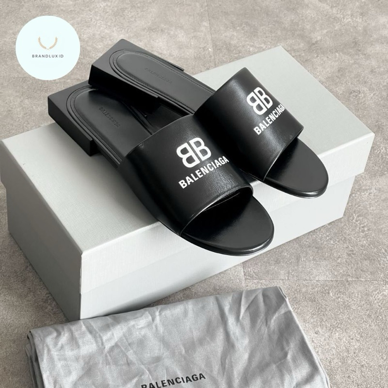Balenciaga BB Logo Box Squared Heel Sandals