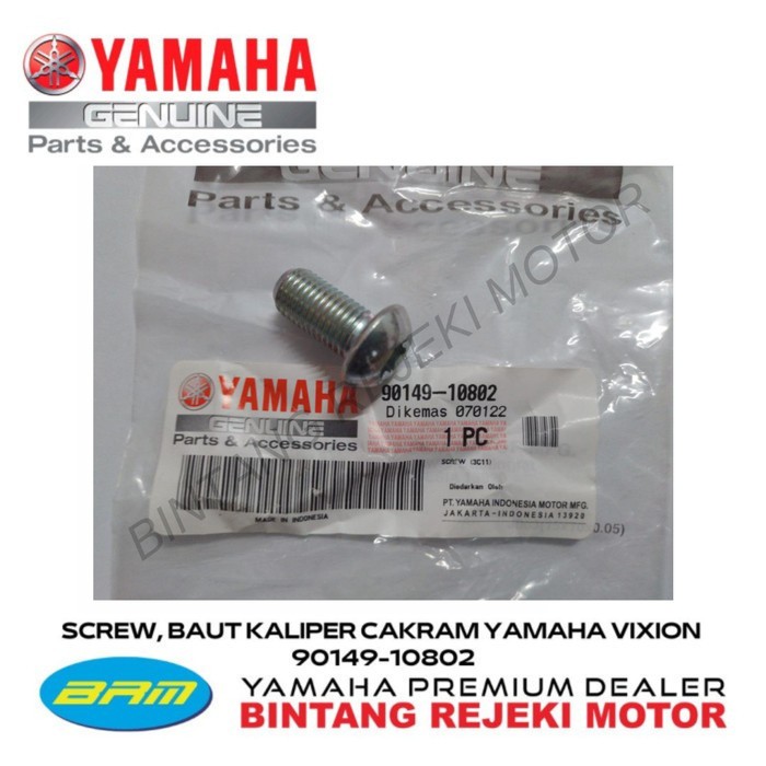YAMAHA SCREW, BAUT KALIPER CAKRAM YAMAHA VIXION 90149-10802