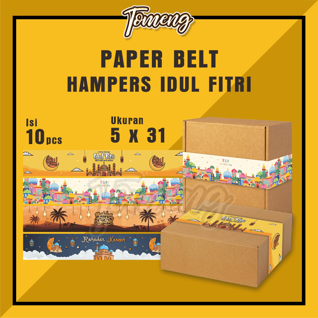 

Paper Belt Idul Fitri Lebaran Ramadhan Puasa Sleeve Segel Box Makanan Roller Dus Kertas Pita